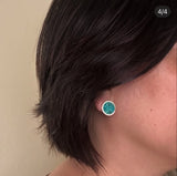 Turquoise Disc Stud Earrings