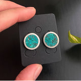 Turquoise Disc Stud Earrings