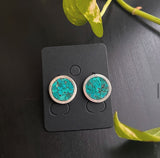 Turquoise Disc Stud Earrings