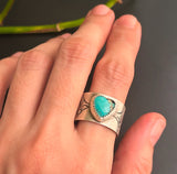 Turquoise Heart Cigar Ring