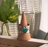 Turquoise Heart Cigar Ring