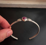 Ruby Heart Cuff Bracelet