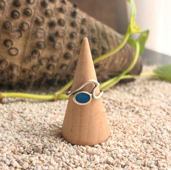 Blue Opal Wave Ring