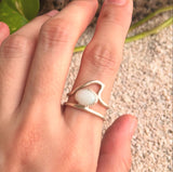 White Opal Wave Stack Rings