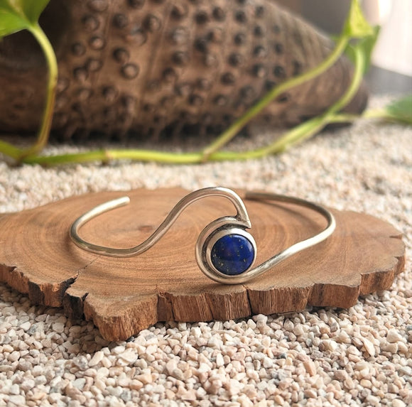 Lapis Lazuli Wave Cuff Bracelet