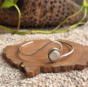 Moonstone Wave Cuff Bracelet