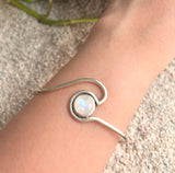 Moonstone Wave Cuff Bracelet
