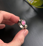 Pink Sapphire & Moonstone Ring