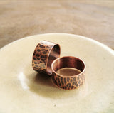 Copper Hammered Ring Band (Size 9)