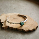 Turquoise Hand Stamped Cuff (Size Small)