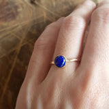 Lapis Lazuli Stacking Brass Ring (Size 6.5 & 8.5)