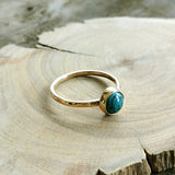 Turquoise Stacking Brass Ring (Size 7)