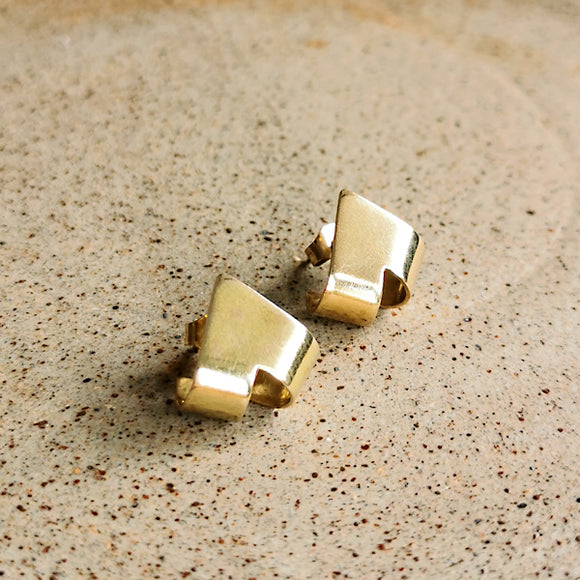 Chevron Cuff Earrings (Brass)