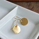 Brass Plain Disc Earrings