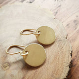 Brass Plain Disc Earrings