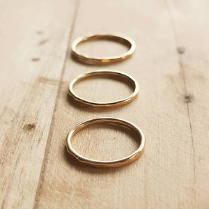 Hammered Stacking Ring (Set of 3- Brass)