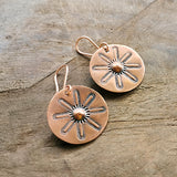 Copper Circle Bump Earrings